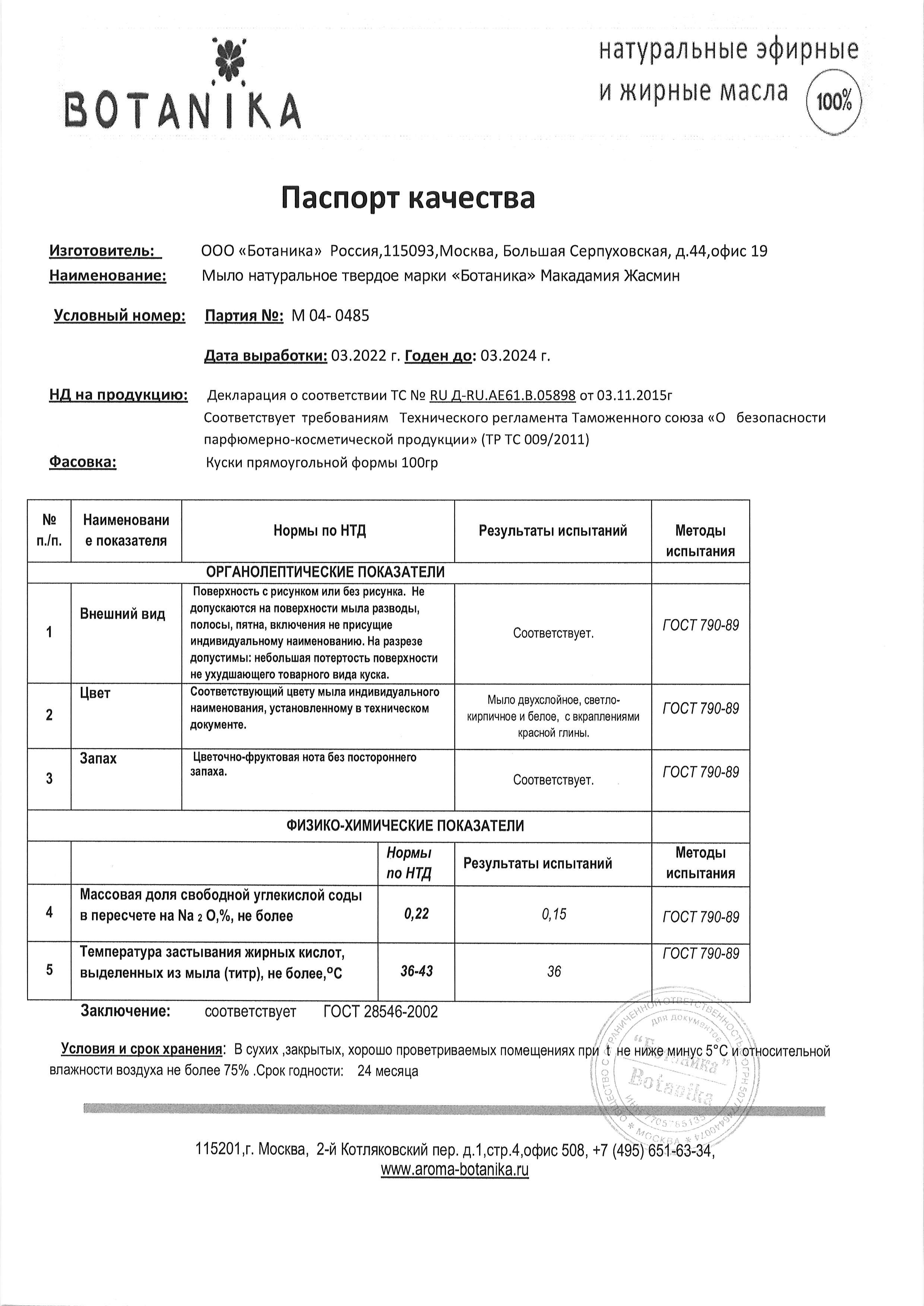 Паспорт №032022